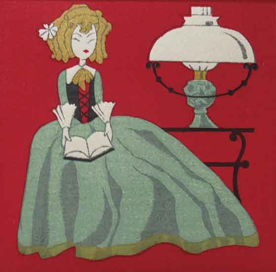 武井武雄　伝承木版画　美人読書 武井武雄伝承木版画美人読書