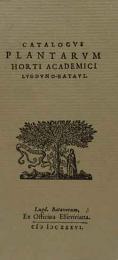 CATALOGUS PLANTARVM  Hdrti Academici Lusduno-Batavi ライデン大学植物園目録