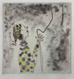横田稔銅版画「糸時計（5）」