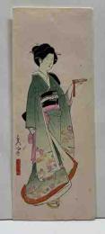 木版絵封筒　「舞踊十種之内　道行きのおかる」