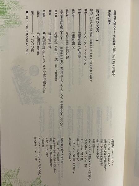 西の窓の天使 上・下 （世界幻想文学大系 38A・38B）(グスタフ