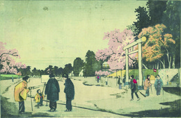 上野公園画家写生図