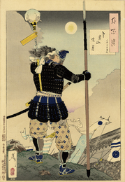 月百姿　鳶巣山暁月　戸田半平重之