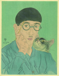 自画像と猫