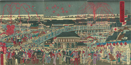 東京両国橋　川開大花火之図
