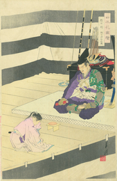 日本花図絵　桜井駅　楠公決別の図