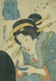 時世六佳撰　美人会中鏡