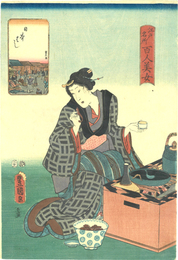 江戸名所百人美女　日本はし