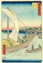 五十三次名所図会　四十三　桑名　七里の渡舩