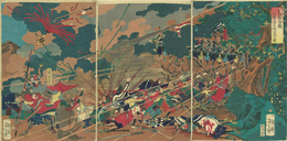 長篠合戦　山縣三郎兵衛討死之図