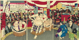 御浜延遼館於テ天覧角?之図