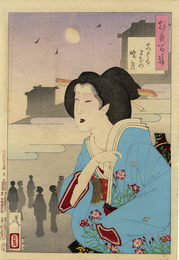 月百姿　しばいまちの暁月