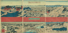 浅草観世音境内細図　両国橋及浅草橋真図  