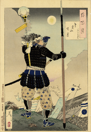 月百姿　鳶巣山暁月　戸田半平重之