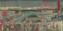 東京両国橋　川開大花火之図