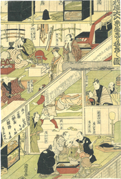 中村座大入楽屋当り振舞之図