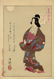 月百姿　君は今駒がたあたりほととぎす　たか雄