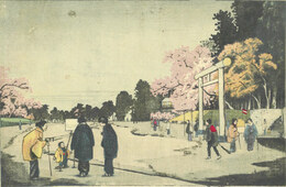 上野公園画家写生図