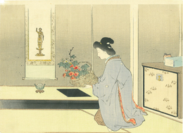 鈴木華邨木版口絵「灌仏」