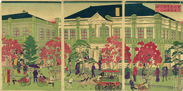 東京名勝　　尾張町通煉化石之図