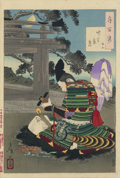 月百姿　竹生島月　経正