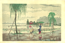 不忍池畔雨中
