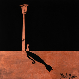 Street light and Cat