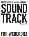 エスクァイア日本版11月号特別付録　Bruce Weber's Special Appendix Sound Track For Weberbilt