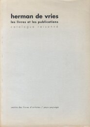 herman de vries: les livres et les publications