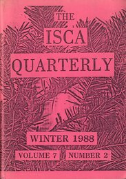 THE ISCA QUARTERLY WINTER 1988 Volume 7 Number 2