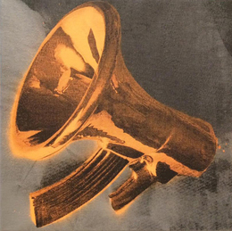 Beejoirシルクスクリーンキャンパス額「Megaphone」-Orange,Dark Gray-