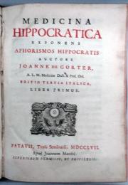箴言集　Aphorismos Hippocratis. Auctore Joanne de Gorter, Editio Tertia italica.  Liber Primus.