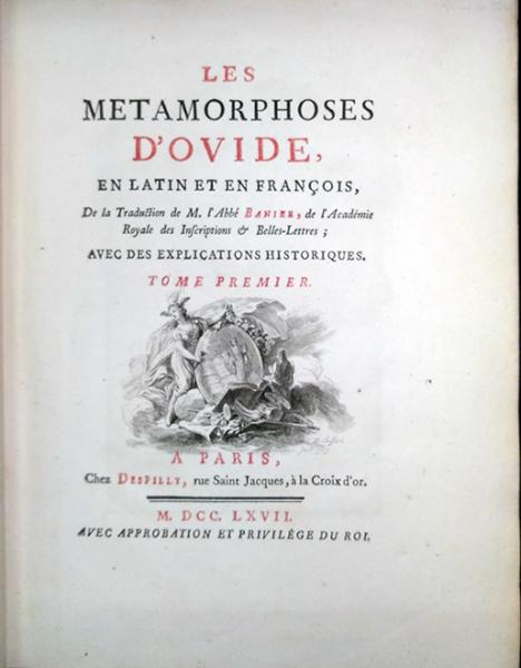 変身物語 ラテン語フランス語対訳 アイザン ショファール モンネ モロ銅版挿絵139枚 Les Metamorphoses En Latin Et En Francois De La Tradiction De M L Abee Banier Avec Des Explications Historiques オヴィディウス オウィディウス Ovide 田村書店