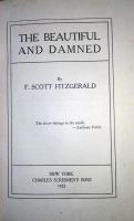 （英）美女と愚者　初版初刷　  
 The beautiful and Damned. First Ed. First Issue.