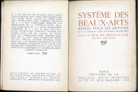 諸芸術の体系　初版、初版の友用限定800部756番　Systeme des beaux-arts. Redige pour les artistes en vue d'abreger leurs reflexions preliminaires. Edition Original.