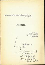 叢書・変化　第6集　植草甚一旧蔵本、署名・手書き蔵書票。Change. Serie No.6 :La poetique, la memoire. Articles de J.Roubaud &al.