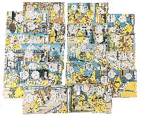 日満支会話入教育漫画　従軍陣中生活　絵葉書32枚揃