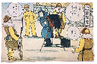 日満支会話入教育漫画　従軍陣中生活　絵葉書32枚揃