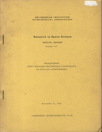 Proceedings First Harvard-Smithsonian Conference on Stellar Atmospheres 23732 (英) ハーバード・スミソニアン天体物理観測所　恒星大気に関する会議
