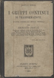 I Gruppi Continui di Trasformazioni Parte Generale Della Teoria 
