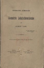 Introduction Elementaire a la Geometrie Lobatschewskienne  