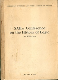 XXIInd Conference on the History of Logic、 5 - 9 Jly 1976  