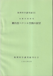 短期共同研究　概均質ベクトル空間の展望  