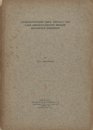 Untersuchungen uber Gestalt und Lage Abgeschlossener Mengen Beliebiger Dimension Reprint from the Annals of Mathmematics : Vol30/1、 1928 