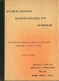 Etude de Quelques Problemes Non Lineaires d’Un Type Nouveau Apparaissant en Physique des Plasmas  