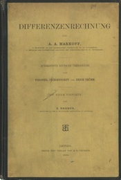 Differenzenrechnung : Autorisierte Deutsche ubgersetzung von Theophil Friesendorff & Erich Prumm  