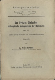 Des Proklus Diadochus Philosophische Anfangsgrunde der Mathematik  