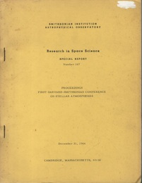 Proceedings First Harvard-Smithsonian Conference on Stellar Atmospheres 23732 (英) ハーバード・スミソニアン天体物理観測所　恒星大気に関する会議