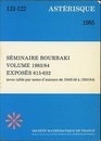 Seminaire Bourbaki :  Exposes 615-632 : Vol. 1983/84 Avec Table par noms d’Auteurs de 1948/49 a 1983/84 