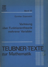Vorlesung uber Funktionentheorie mehrerer Variabler  
